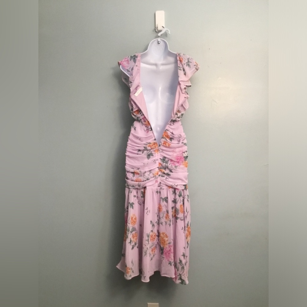 Astr Pink Floral Chiffon Dress - Picture 7 of 14